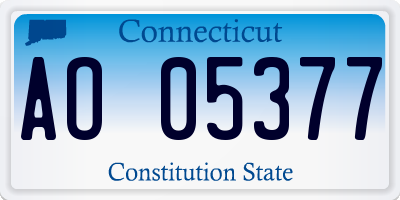 CT license plate AO05377