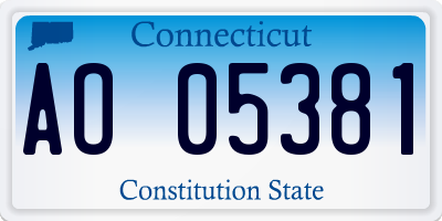 CT license plate AO05381