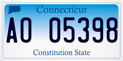 CT license plate AO05398
