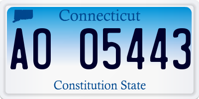 CT license plate AO05443