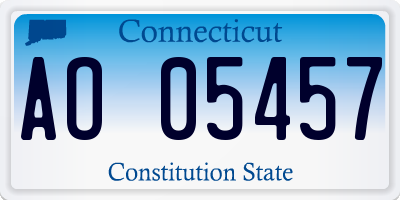 CT license plate AO05457