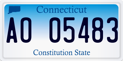 CT license plate AO05483