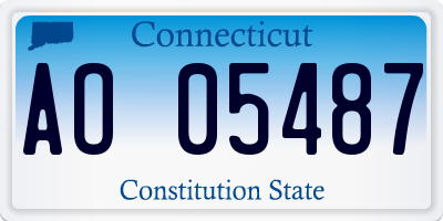 CT license plate AO05487