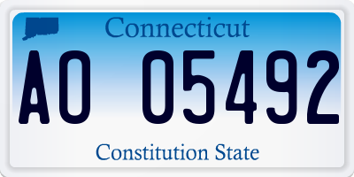 CT license plate AO05492