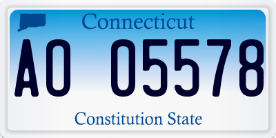 CT license plate AO05578