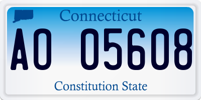 CT license plate AO05608