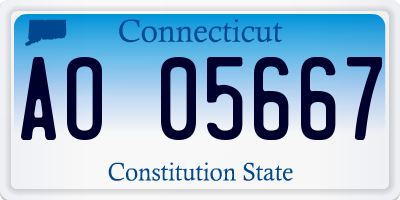 CT license plate AO05667