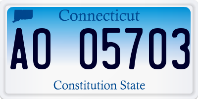 CT license plate AO05703