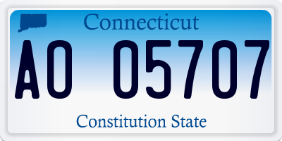 CT license plate AO05707