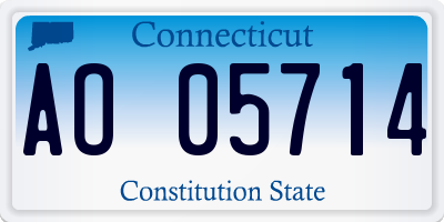 CT license plate AO05714
