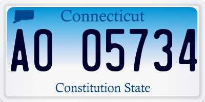 CT license plate AO05734