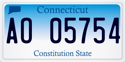 CT license plate AO05754