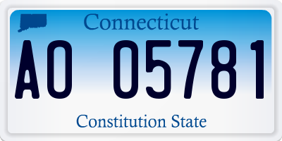CT license plate AO05781