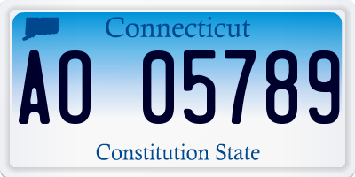 CT license plate AO05789