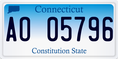 CT license plate AO05796