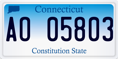CT license plate AO05803