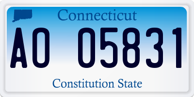 CT license plate AO05831