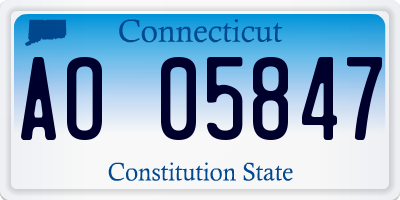 CT license plate AO05847