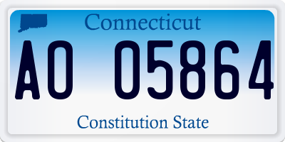 CT license plate AO05864