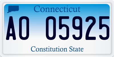 CT license plate AO05925