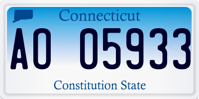 CT license plate AO05933