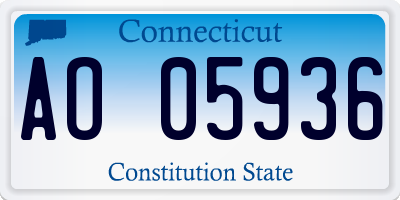 CT license plate AO05936
