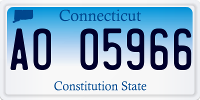 CT license plate AO05966