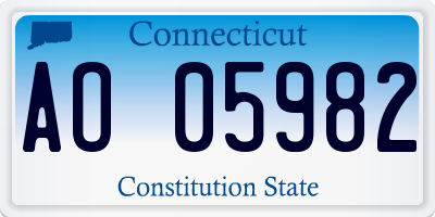 CT license plate AO05982
