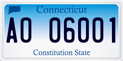 CT license plate AO06001