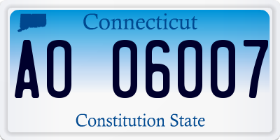 CT license plate AO06007