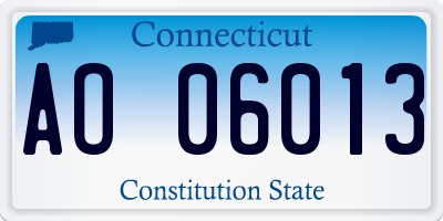 CT license plate AO06013