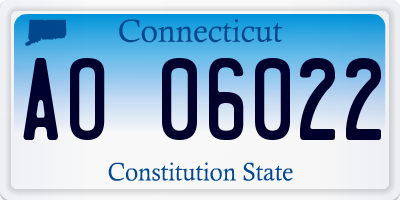 CT license plate AO06022