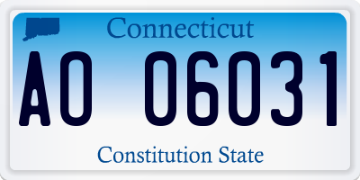 CT license plate AO06031