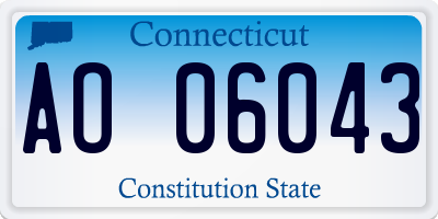 CT license plate AO06043