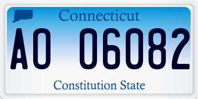 CT license plate AO06082