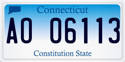 CT license plate AO06113