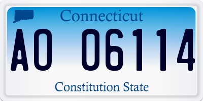 CT license plate AO06114