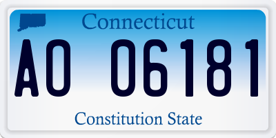CT license plate AO06181