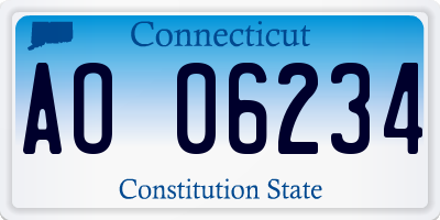 CT license plate AO06234