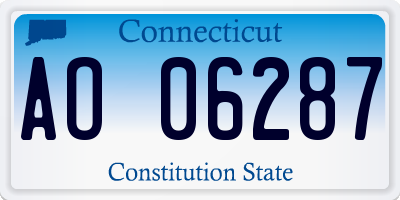 CT license plate AO06287