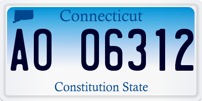 CT license plate AO06312