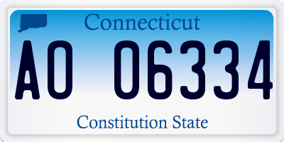 CT license plate AO06334