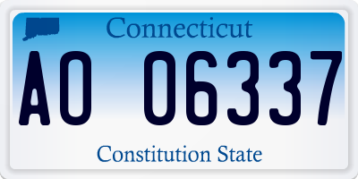 CT license plate AO06337
