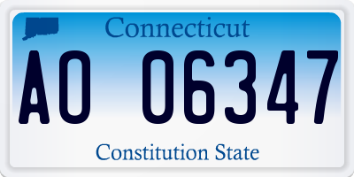 CT license plate AO06347