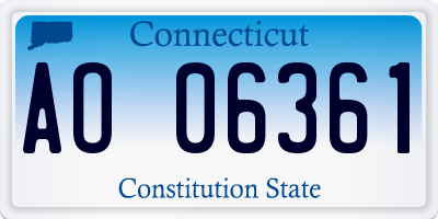 CT license plate AO06361