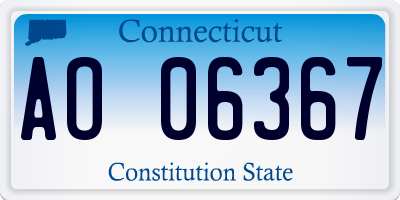 CT license plate AO06367
