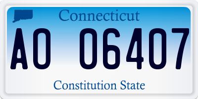 CT license plate AO06407