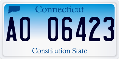 CT license plate AO06423