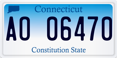 CT license plate AO06470