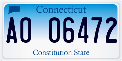 CT license plate AO06472
